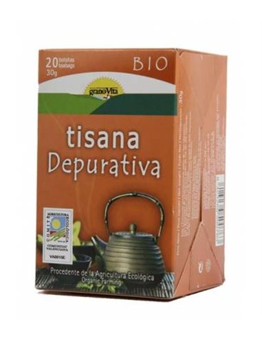 Tisana Depurativa Sin Cafeína Ecológica de "GranoVita" (20 bolsas/30 gr)